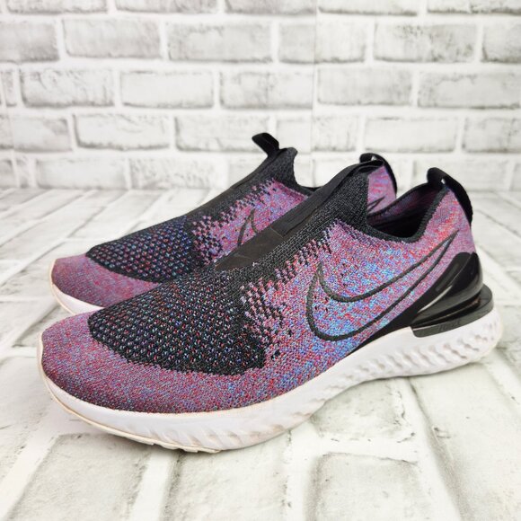 Nike Epic Phantom React Flyknit Women’s Size 9 Black Purple Running Gym Sneakers - Picture 3 of 10